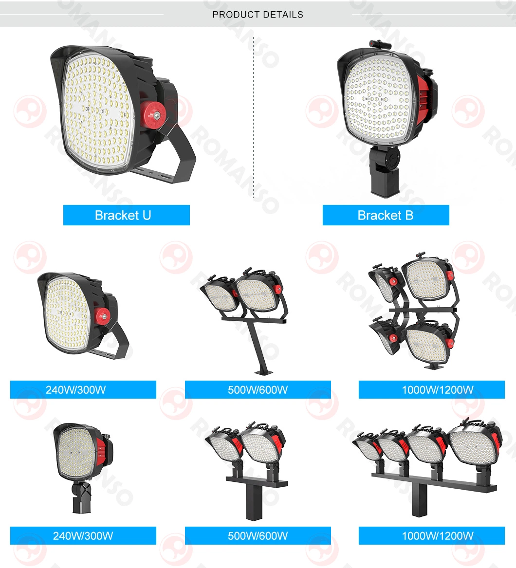 IP65 Outdoor 100W 200W 300W LED Sports Stadium Flood Lighting